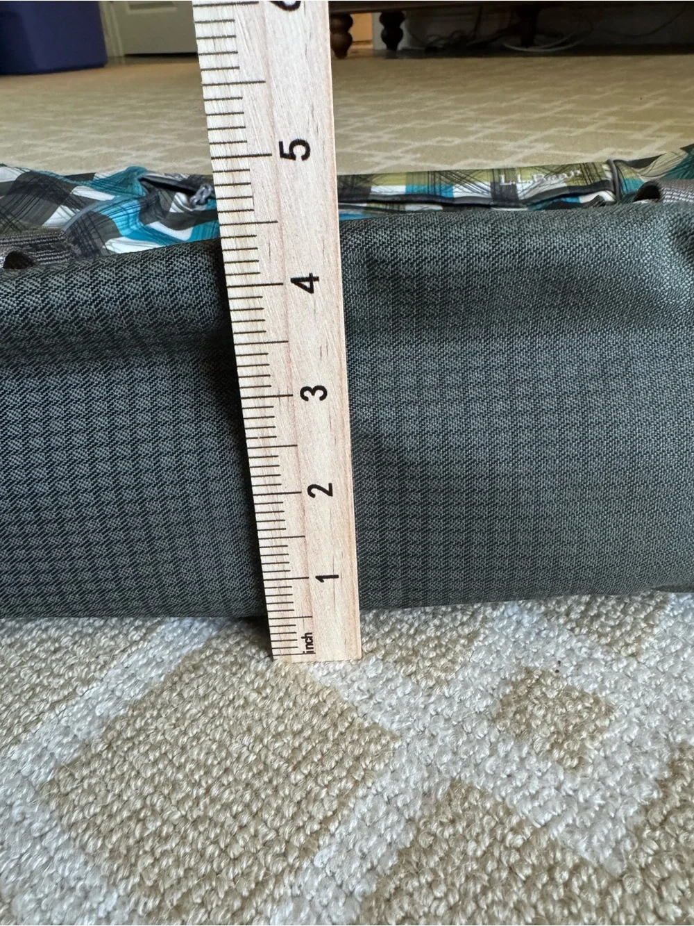 L.L. Bean Laptop Messenger Bag Padded Crossbody Briefcase Teal Gray Plaid O/S